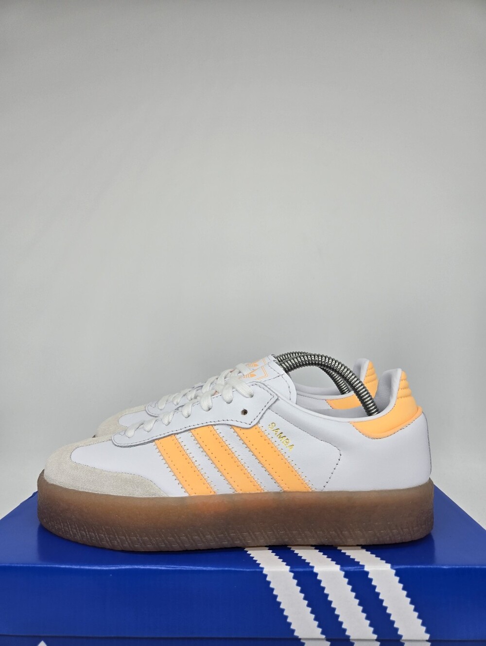 adidas Sambae JP9533 White Acid Orange Shoes Big Kids Size 5